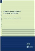 Cover: Public Values and Private Interests - Routledge