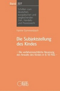 Abbildung von: Die Subjektstellung des Kindes - Gieseking