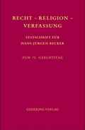 Cover: Recht-Religion-Verfassung - Gieseking