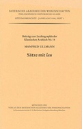 Cover: S&auml;tze mit "lau" - Bayerische Akademie der Wissenschaften