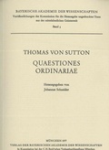 Cover: Quaestiones ordinariae - Bayerische Akademie der Wissenschaften