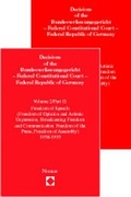 Cover: Decisions of the Bundesverfassungsgericht - Federal Constitutional Court - Federal Republic of Germany - Nomos