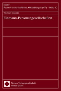 Abbildung von: Einmann-Personengesellschaften - Nomos