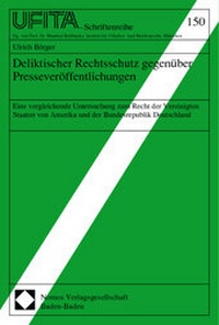 Abbildung von: Deliktischer Rechtsschutz gegenüber Presseveröffentlichungen - Nomos