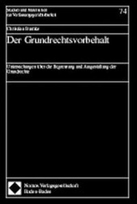 Abbildung von: Der Grundrechtsvorbehalt - Nomos