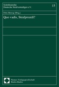 Cover: Quo vadis, Strafproze&szlig;? - Nomos