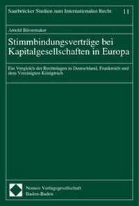Abbildung von: Stimmbindungsverträge bei Kapitalgesellschaften in Europa - Nomos