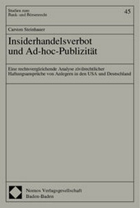 Abbildung von: Insiderhandelsverbot und Ad-hoc-Publizität - Nomos