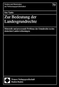 Abbildung von: Zur Bedeutung der Landesgrundrechte - Nomos