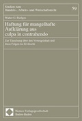 Cover: Haftung f&uuml;r mangelhafte Aufkl&auml;rung aus culpa in contrahendo - Nomos
