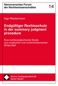 Abbildung von: Endgültiger Rechtsschutz in der summary judgment procedure - Nomos