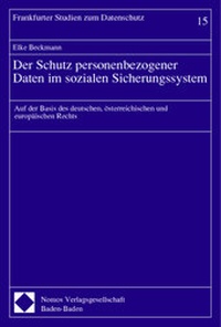Abbildung von: Der Schutz personenbezogener Daten im sozialen Sicherungssystem - Nomos