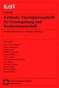 Cover: Kritische Vierteljahresschrift f&uuml;r Gesetzgebung und Rechtswissenschaft - Nomos