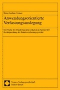 Cover: Anwendungsorientierte Verfassungsauslegung - Nomos