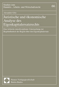 Abbildung von: Juristische und ökonomische Analyse des Eigenkapitalersatzrechts - Nomos