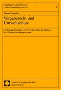 Bild: Vergaberecht und Umweltschutz - Nomos