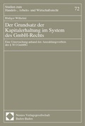 Cover: Der Grundsatz der Kapitalerhaltung im System des GmbH-Rechts - Nomos