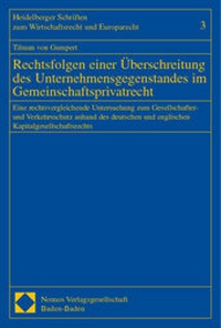 Abbildung von: Rechtsfolgen einer Überschreitung des Unternehmensgegenstandes im Gemeinschaftsprivatrecht - Nomos