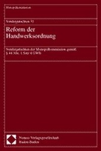 Abbildung von: Sondergutachten 31. Reform der Handwerksordnung - Nomos