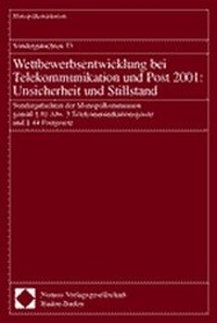 Abbildung von: Sondergutachten 33. Wettbewerbsentwicklung bei Telekommunikation und Post 2001: Unsicherheit und Stillstand - Nomos