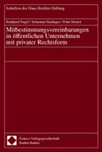 Abbildung von: Mitbestimmungsvereinbarungen in öffentlichen Unternehmen mit privater Rechtsform - Nomos