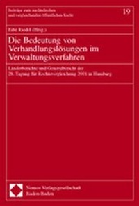 Abbildung von: Die Bedeutung von Verhandlungslösungen im Verwaltungsverfahren - Nomos