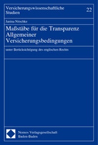 Abbildung von: Maßstäbe für die Transparenz Allgemeiner Versicherungsbedingungen - Nomos