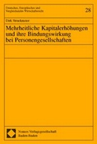 Abbildung von: Mehrheitliche Kapitalerhöhungen und ihre Bindungswirkung bei Personengesellschaften - Nomos