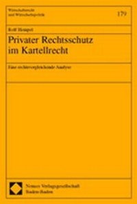 Abbildung von: Privater Rechtsschutz im Kartellrecht - Nomos