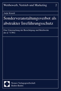 Abbildung von: Sonderveranstaltungsverbot als abstrakter Irreführungsschutz - Nomos