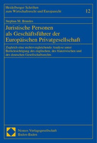 Abbildung von: Juristische Personen als Geschäftsführer der Europäischen Privatgesellschaft - Nomos