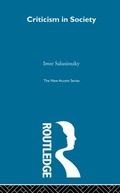 Cover: Criticism in Society - Routledge