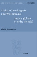 Cover: Globale Gerechtigkeit und Weltordnung / Justice globale et ordre mondial - Schwabe Verlagsgruppe AG Schwabe Verlag