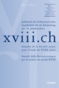 Cover: xviii.ch Vol. 3/2012 - Schwabe Verlagsgruppe AG Schwabe Verlag