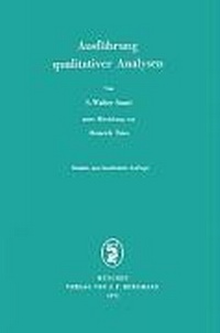 Abbildung von: Ausführung qualitativer Analysen - J.F. Bergmann-Verlag