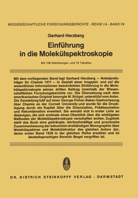 Abbildung von: Einführung in die Molekülspektroskopie - Steinkopff