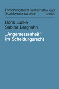 Cover: "Angemessenheit" im Scheidungsrecht - VS Verlag f&uuml;r Sozialwissenschaften