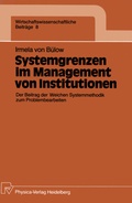 Cover: Systemgrenzen im Management von Institutionen - Physica
