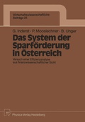 Cover: Das System der Sparf&ouml;rderung in &Ouml;sterreich - Physica