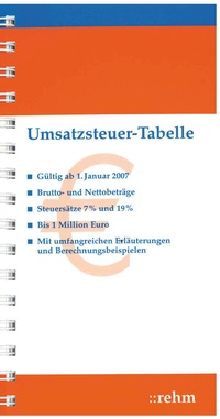 Abbildung von: Umsatzsteuer-Tabelle - Rehm
