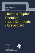 Cover: Human Capital Creation in an Economic Perspective - Physica