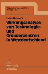 Abbildung von: Wirkungsanalyse von Technologie- und Gründerzentren in Westdeutschland - Physica