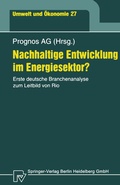 Cover: Nachhaltige Entwicklung im Energiesektor? - Physica