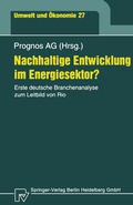 Cover: Nachhaltige Entwicklung im Energiesektor? - Physica