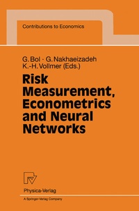 Enlarge image Cover: Risk Measurement, Econometrics and Neural Networks - Physica