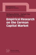 Cover: Empirical Research on the German Capital Market - Physica