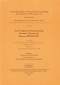 Cover: Acta Congressus Internationalis Pharmaciae Bremae MCMLXXV - Wissenschaftliche Verlagsgesellschaft