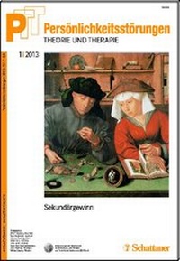 Abbildung von: Persönlichkeitsstörungen PTT / Persönlichkeitsstörungen - Theorie und Therapie, Bd. 1/2013: Sekundärgewinn - Schattauer