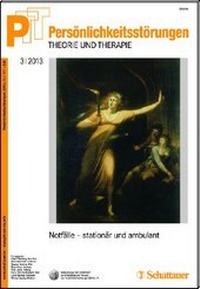 Abbildung von: Persönlichkeitsstörungen PTT/ Persönlichkeitsstörungen - Theorie und Therapie, Bd. 3/2013: Notfälle bei Persönlichkeitsstörungen - Schattauer