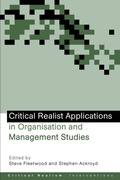 Cover: Critical Realist Applications in Organisation and Management Studies - Routledge